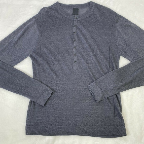 rag & bone Other - Cold Method Men’s Long Sleeve Ramie Rayon Knit Henley Long Sleeve Sweater Gray M